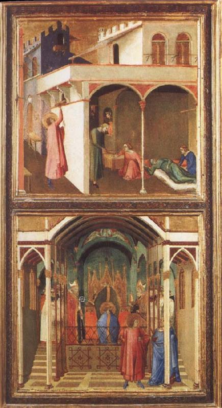 Ambrogio Lorenzetti St Nicholas Offers Three Girls Their Dowry Norge oil painting art